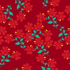 Seamless Pattern With Floral Motifs able to print for cloths, tablecloths, blanket, shirts, dresses, posters, papers.