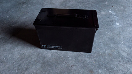 Black ammo military box