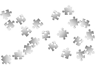 Business teaser jigsaw puzzle metallic silver 