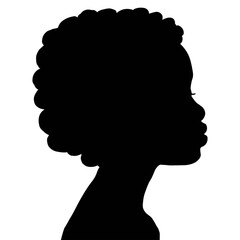 Vector  silhouette of black woman with afro hair. Stop racism. Black lives matter