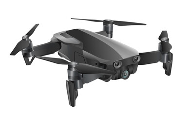 Fototapeta na wymiar Quadcopter 3d vector illustration, drone isolated on white, eps 10 vector
