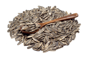 sunflower seeds isolated on white background