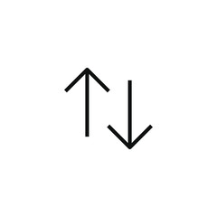 Arrow icon with outline style design