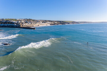 Aerial photograph of Porthleven, Penzance, Cornwall, England, United Kingdom