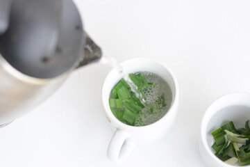 herb tea white background 