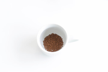 ground coffee in a bowl