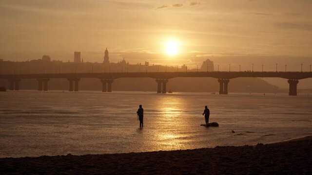 Fishing on the picturesque promenade