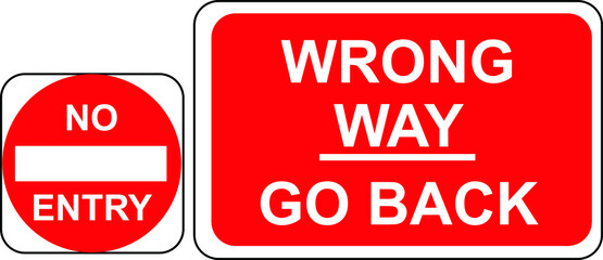 No entry red warning sign vector illustration