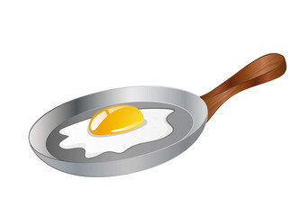 leuchtend gelbes Spiegelei in einer Pfanne