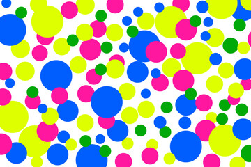 Fototapeta na wymiar Bunte Punkte gelb, grün, blau und pink als fröhlicher Hintergrund