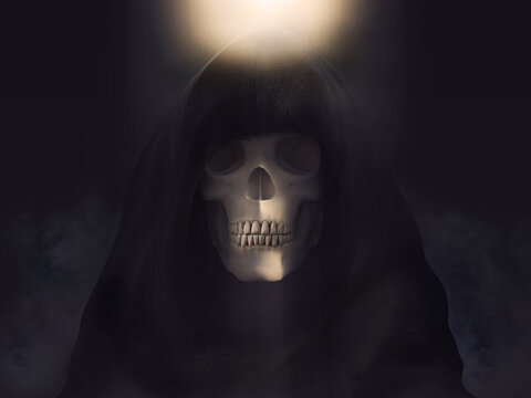 3D rendering of the the reaper or death.