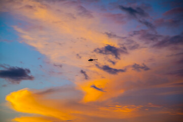 Sunset sky clouds. Texture