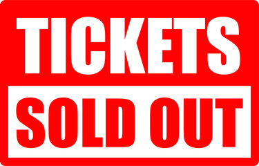 Tickets sold out of stock vector sign
