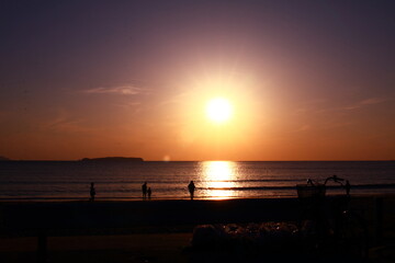 夕景とシルエット