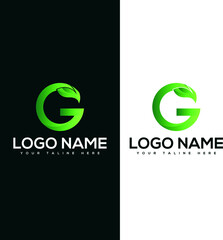 leaf letter G logo design vector