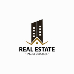 Real estate logo design template. Vector illustration