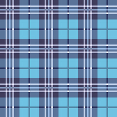 Japanese Blue Plaid Vector Seamless Pattern