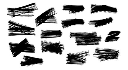 Artistic background. Grunge design elements. Boxes for text. Set of brush strokes, Black ink grunge brush strokes.Vector illustration. Vector isolated.