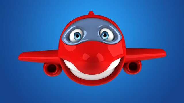 Fun 3D cartoon plane character