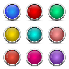 Glossy buttons vector design illustration isolated on white background
