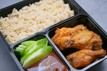 Grilled chicken rice, lunch box delivery