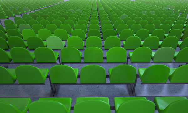 Stadium Sector With Empty Seats, 3D Illustration