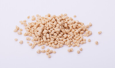 granulated lime tea with Melissa isolated on a white background