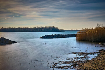 Abendstimmung am Störmthaler See bei Leipzig.