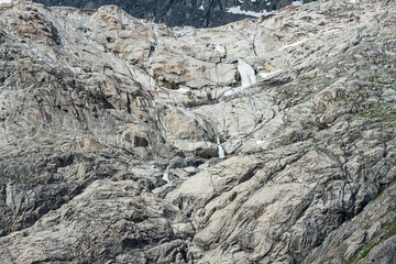 Felslandschaft vor Rhonegletscher am Furkapass, Kt. Wallis, Schweiz