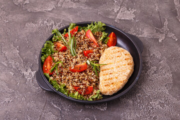 Grilled Chicken or Turkey Breast with rosemary with quinoa tomato salad