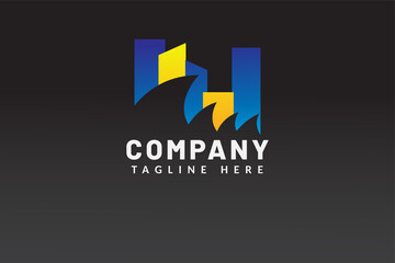 Simple Logo Template Building For Real estate company brand and contractor house and developer real estate