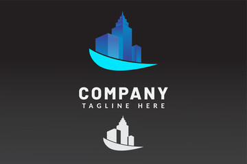 Naklejka premium Simple Logo Template Building For Real estate company brand and contractor house and developer real estate