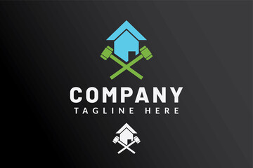 Simple Logo Template Building For Real estate company brand and contractor house and developer real estate