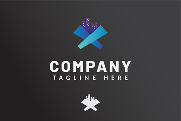Fototapeta premium Simple Logo Template Building For Real estate company brand and contractor house and developer real estate