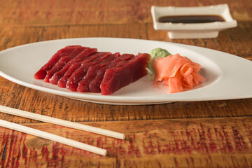 Tuna pieces for sushi