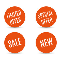 Price tags vector collection. Ribbon sale banners. New collection offers.