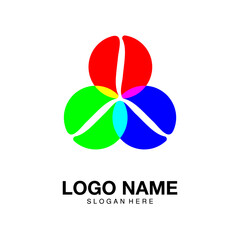 Coffee color conversion logo icon and symbol design inspiration vector illustration
