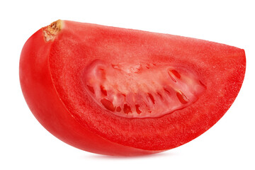Tomato quarter isolated on white background with clipping path