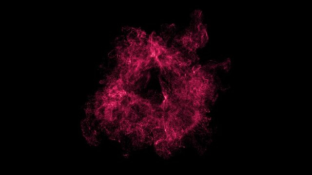 smoke shock wave circle explosion logo and copy space top view copyspace creative animation alpha channel 4k 30fps isolated on black