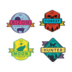 Wild Bizon and Hunter, Moon and Forest Set Logo © barsrsind