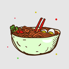 Basic RGBRamen vector illustration. Japanese food concept