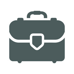 Briefcase icon, suitcase gray vector, bag