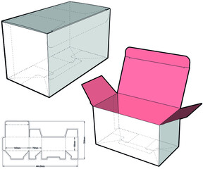 Folding Box (Internal measurement 14x7.5x8cm) and Die-cut Pattern. The .eps file is full scale and fully functional. Prepared for real cardboard production.