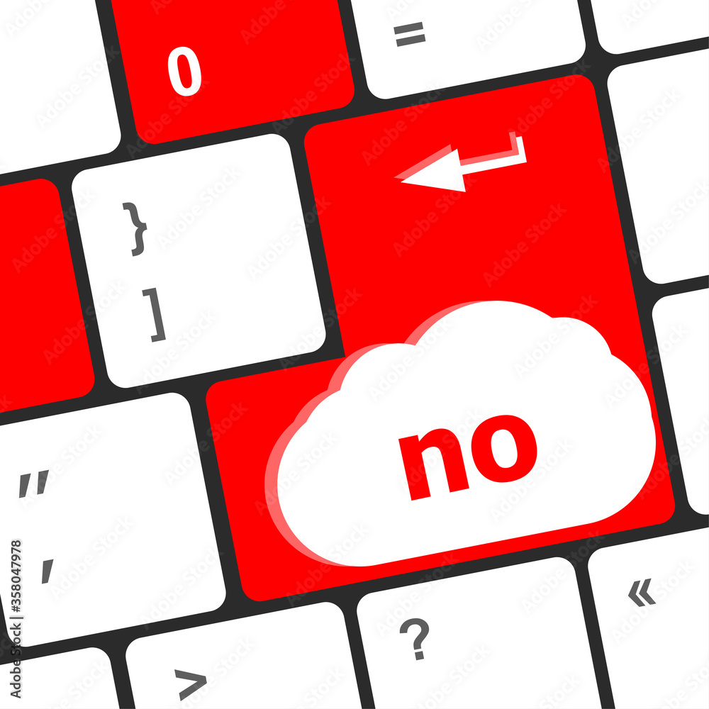 Poster no - text on a button computer keyboard key