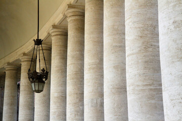 Detail of Bernini's colonnade in Rome. St. Peter's Square