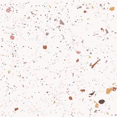 Tile terrazzo vector pattern with colorful stone on grey marble background for seamless concrete rock wallpaper