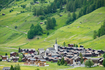 Dorf Ulrichen im Obergoms, Kt. Wallis, Schweiz