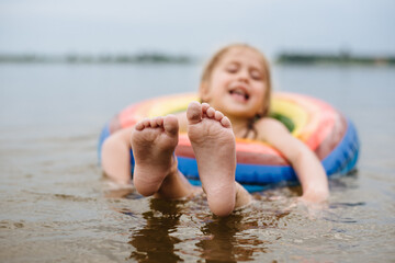 Child drowns in while swimming alone, asking for help. The child is drowning in water. Safety...