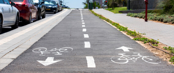bike path on a city street