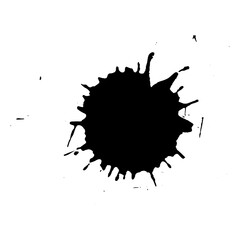 Ink black blot. Abstract stain. Isolate on a white background.